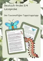Vorschau - Arbeitsblätter - Deutsch Leseprobe "Als der Tausendfüßer seine Füße zählen wollte" (Kl. 3/4) - Deckblatt