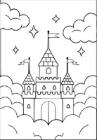 Vorschau - Mal- und Bastelvorlagen - Burg Ausmalbilder für Vorschule & Kindergarten - Seite 2