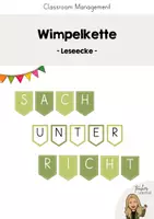 Vorschau - Poster - Wimpelkette Fach Sachunterricht - für die Themenwand - Deckblatt