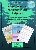 Vorschau - Arbeitsblätter - ✝️ Lernstationen / Jüdische Gegenstände entdecken und verstehen - Deckblatt