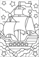 Vorschau - Mal- und Bastelvorlagen - Piratenschiff Ausmalbilder für Zuhause und Schule - Seite 3