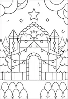 Vorschau - Mal- und Bastelvorlagen - Eisschloss-Ausmalbilder für fantasievolles Ausmalen - Seite 2