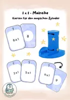 Vorschau - Stationenlernen - wachsendes Materialpaket - Mathematik in der Grundschule - Karten für den magischen Zylinder - Deckblatt