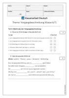 Vorschau - Test - Klassenarbeit Thema Vorgangsbeschreibung (Deutsch 5-8) - Seite 1