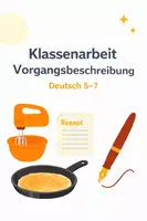 Vorschau - Test - Klassenarbeit Thema Vorgangsbeschreibung (Deutsch 5-8) - Deckblatt