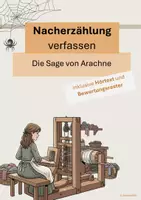 Vorschau - Klassenarbeiten - Nacherzählung: Sage von Arachne (auch als Hörtext) - Deckblatt