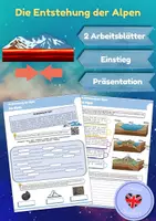 Vorschau - Arbeitsblätter - Die Entstehung der Alpen (Arbeitsblätter & PowerPoint) - Deckblatt