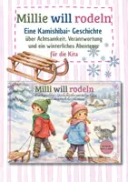 Vorschau - Poster - Kamishibai - Winter-Geschichte "Milli will rodeln" für die Kita - Deckblatt
