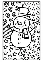 Vorschau - Mal- und Bastelvorlagen - Winter: Pop Art Ausmalbilder (Grundschule) - Seite 1