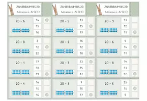Vorschau - Stationenlernen - Klammerkarten-Paket: Addition+Subtraktion im ZR bis 20, mehrfach differenziert! - Seite 2