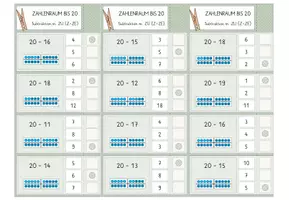 Vorschau - Stationenlernen - Klammerkarten-Paket: Addition+Subtraktion im ZR bis 20, mehrfach differenziert! - Seite 3