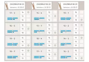 Vorschau - Stationenlernen - Subtraktion im ZR bis 20, 21x4 Klammerkarten. Mehrfach differenziert! - Seite 3