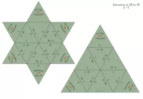 Vorschau - Stationenlernen - Addition + Subtraktion ZR 10, 3x Legesterne + 3x Dreiecke - Seite 2