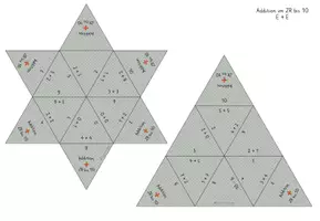Vorschau - Stationenlernen - Addition + Subtraktion ZR 10, 3x Legesterne + 3x Dreiecke - Seite 3