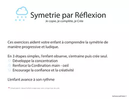 Aperçu - Matériel pour travaux manuels / dessin - Symétrie enfant – Nuage et pluie à compléter | Activité éducative PDF - Page 1