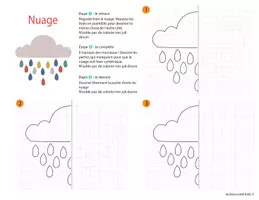 Aperçu - Matériel pour travaux manuels / dessin - Symétrie enfant – Nuage et pluie à compléter | Activité éducative PDF - Page 2