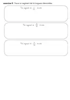 Aperçu - Feuilles d'exercices - évaluation fraction : mesurer des segments à l'aide de bandes - Page 1
