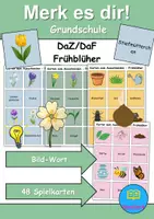 Vorschau - Mal- und Bastelvorlagen - Merk es dir Frühblüher (Bild-Wort) - DaZ/DaF / Deutsch (Klasse 1 bis 4) - Deckblatt