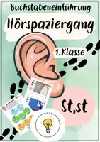 Vorschau - Arbeitsblätter - Buchstabeneinführung St - Laut St - Hörspaziergang St mit Differenzierung - Deckblatt