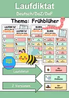 Vorschau - Unterrichtsreihen - Laufdiktat • Schleichdiktat: Frühblüher - DaZ/DaF / Deutsch (Diktat) - Deckblatt