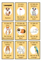 Vorschau - Spiele - Lesespiel - "Ich habe... Wer hat...? - Haustiere - Seite 1