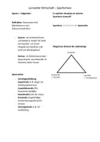 Vorschau - Merkblätter - Wirtschaft 10. Klasse Sparformen - Deckblatt