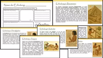 Vorschau - Stundenentwürfe - Erfindungen im Alten Ägypten – Stationen zu Papyrus, Kalender & Technik (Stationen & Arbeitsblatt) - Deckblatt