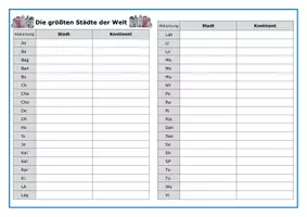 Vorschau - Arbeitsblätter - Die größten Städte der Welt - Atlasarbeit - Seite 3