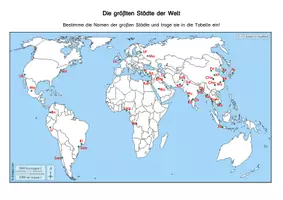 Vorschau - Arbeitsblätter - Die größten Städte der Welt - Atlasarbeit - Seite 2