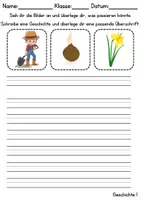 Vorschau - Unterrichtsreihen - Reizwortgeschichten Thema Frühblüher - DaZ/DaF / Deutsch (Geschichten schreiben) - Seite 1