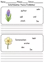 Vorschau - Arbeitsblätter - Schüttelsätze: Frühblüher - DaZ/DaF / Deutsch (Satzbau) - Seite 3