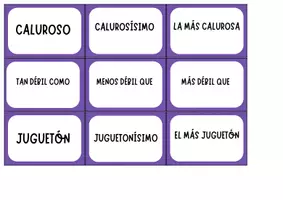 Vista previa - Juegos / Gamificación - Juego tarjetas adjetivos y sus grados - página 3
