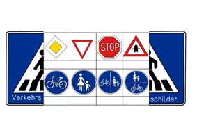 Vorschau - Mal- und Bastelvorlagen - Leporellos - Verkehrsshilder - Seite 1