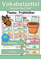 Vorschau - Mal- und Bastelvorlagen - Vokabelzettel / Bildkarten: Frühblüher - DaZ/DaF / Deutsch (Wortschatz) - Deckblatt