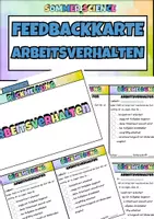 Vorschau - Fördermaterial/Inklusion - Feedback Unterricht – Arbeitsverhalten bewerten Schule Rückmeldebogen Feedbackkarte Feedbackbogen Reflexion - Deckblatt