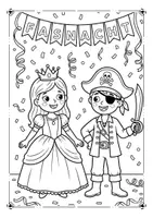 Vorschau - Mal- und Bastelvorlagen - Karneval / Fasnacht Ausmalbilder - Seite 1