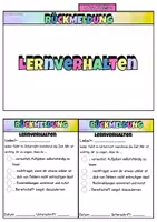 Vorschau - Fördermaterial/Inklusion - Feedbackkarte Lernverhalten – Rückmeldung & Bewertung Schule Rückmeldebogen Feedbackbogen Reflexion - Seite 3