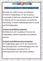 Vorschau - Fördermaterial/Inklusion - Feedbackkarte Lernverhalten – Rückmeldung & Bewertung Schule Rückmeldebogen Feedbackbogen Reflexion - Seite 1
