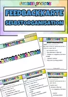 Vorschau - Fördermaterial/Inklusion - Feedbackkarte Selbstorganisation – Schüler Rückmeldung Lernen & Arbeiten Rückmeldebogen Feedbackbogen Reflexion Selbstorganisation - Deckblatt