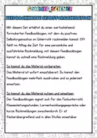 Vorschau - Fördermaterial/Inklusion - Feedbackkarte Selbstorganisation – Schüler Rückmeldung Lernen & Arbeiten Rückmeldebogen Feedbackbogen Reflexion Selbstorganisation - Seite 1