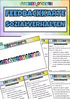 Vorschau - Fördermaterial/Inklusion - Feedbackkarte Sozialverhalten – Bewertung & Rückmeldung Schule Rückmeldebogen Feedbackbogen Reflexion - Deckblatt