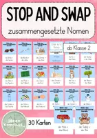 Vorschau - Spiele - Stop and Swap zusammengesetzte Nomen - 30 Karten - Deckblatt