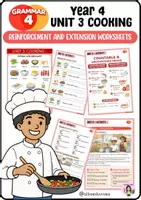 Vista previa - Hojas de trabajo - Grammar 4 (Unit 3 : Cooking) - Portada
