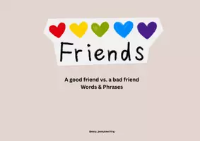 Vorschau - Merkblätter - A good vs. a bad friend (Words & Phrases) - Deckblatt