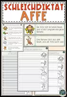 Vorschau - Arbeitsblätter - Schleichdiktat - Affe - Deckblatt