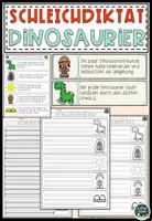 Vorschau - Arbeitsblätter - Dinosaurier – Ausmalbilder, Schleichdiktat, Symmetrie- und Lesemalblätter zum Ausdrucken Materialpaket - Seite 1