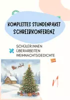 Vorschau - Stundenentwürfe - Unterrichtsreihe Weihnachtslyrik: kompletter Lernzirkel + Prüfungsstunde (produktionsorientiert, Schreiben als Prozess) - Seite 1