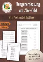 Vorschau - Unterrichtsreihen - 23 Arbeitsblätter - Mengenerfassung am 20er-Feld - Hausaufgaben für rechenschwache Kinder - 1. Klasse - Deckblatt