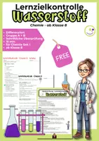 Vorschau - Test - Lernzielkontrolle Wasserstoff – Chemie Klasse 8 | Gruppe A & B | kostenlos - Deckblatt