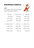 Vorschau - Arbeitsblätter - Übungen zum schriftlichen Addieren - Deckblatt